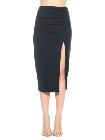 Alexia Admor Zayla Ruched Pencil Skirt In Navy