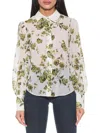 Alexia Admor Women's Zayn Floral Button Up Top In Sage Floral