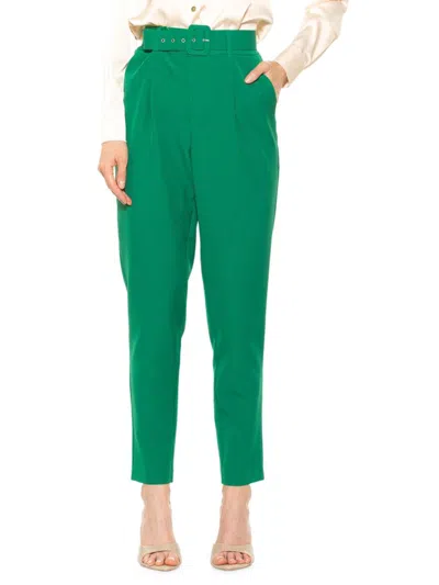 Alexia Admor Women's Zayna Belted Cigarette Pants In Green