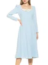 Alexia Admor Women's Zenaida Lace Trim Midi Dress In Halogen Blue
