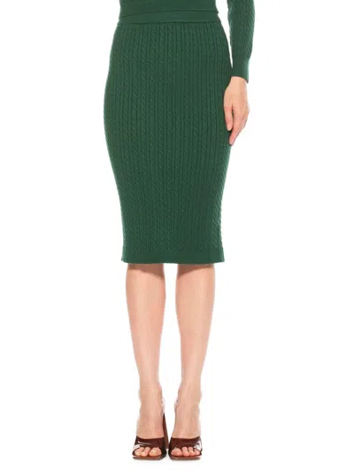 Alexia Admor Women's Zion Cable Knit Pencil Skirt In Green