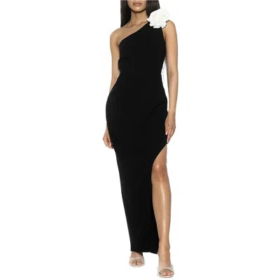 Alexia Admor Womens Gathered One Shoulder Evening Dress In Black