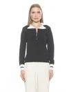 Alexia Admor Wyatt Long Sleeve Knit Sweater Top In Black