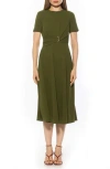 Alexia Admor Xi Gathered Waist Dress In Green