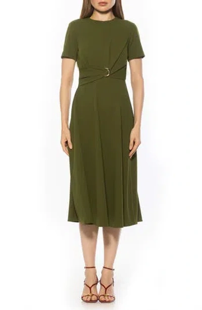 Alexia Admor Xi Gathered Waist Dress In Green