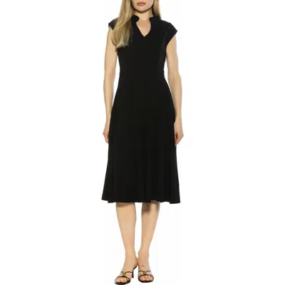 Alexia Admor Yara Cap Sleeve Midi Dress In Black