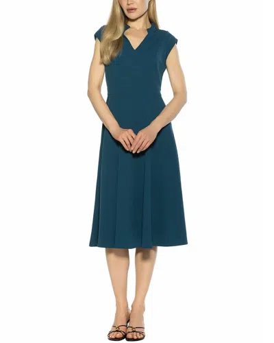 Alexia Admor Yara U Neck Fit & Flare Midi Dress In Blue