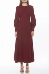 Alexia Admor Yesenia Long Sleeve Empire Waist Maxi Dress In Burgundy