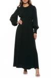 Alexia Admor Yesenia Long Sleeve Empire Waist Maxi Dress In Green