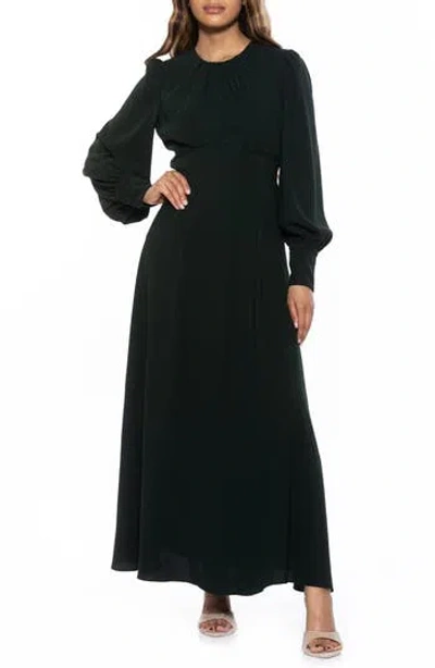 Alexia Admor Yesenia Long Sleeve Empire Waist Maxi Dress In Green