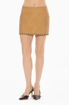 Alexia Admor Zaire Whipstitch Miniskirt In Brown