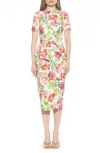 Alexia Admor Zayd Midi Sheath Dress In Large Floral