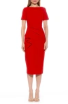 Alexia Admor Zayd Midi Sheath Dress In Red