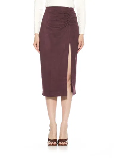 Alexia Admor Zayla Suede Skirt In Red