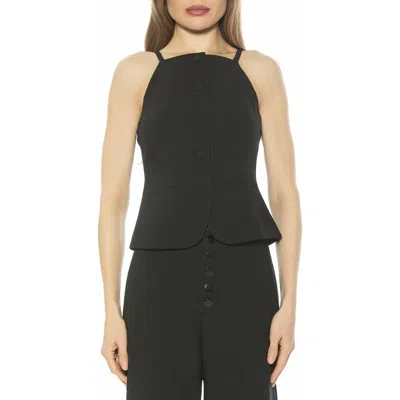 Alexia Admor Ziv Button Front Vest In Black