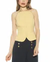 Alexia Admor Ziv Button Front Vest In Yellow