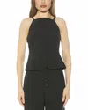Alexia Admor Ziv Button Front Vest In Black