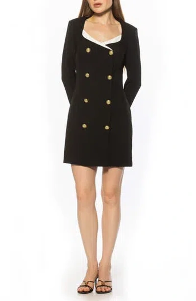 Alexia Admor Zuri Long Sleeve Double Breasted Blazer Dress In Black