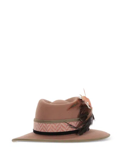 Alexia Alvarez De Toledo Feather-brooch Wool-felt Hat In Neutral