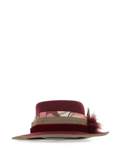 Alexia Alvarez De Toledo Feather-detail Wool-felt Fedora Hat In Multi