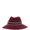 Alexia Alvarez De Toledo Handmade Wool Hat With Wide Brim And Feathered Strap In Pink