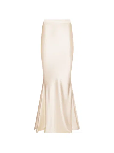 Alexia & Antonia Bias-cut Flared-hem Maxi Skirt In Neutrals