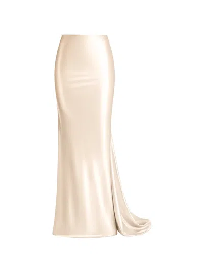 Alexia & Antonia Bias-cut Maxi Skirt In Neutral