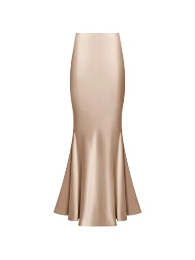 Alexia & Antonia Bias-cut Maxi Skirt In Neutrals