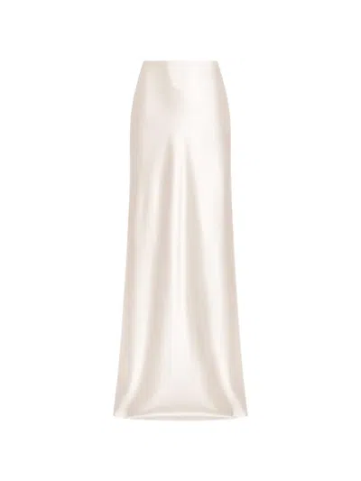 Alexia & Antonia Bias-cut Maxi Skirt In White