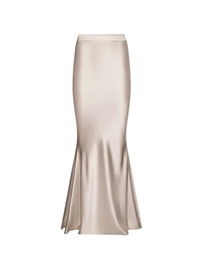 Alexia & Antonia Bias-cut Silk Maxi Skirt In Neutral