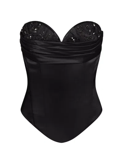Alexia & Antonia Embellished Corset In Black