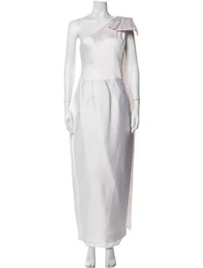 Pre-owned Alexia Maria One-shoulder Long Dress In White