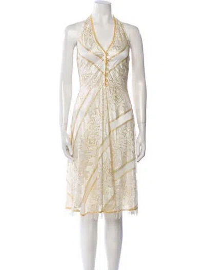 Pre-owned Alexia Maria Printed Midi Length Dress In Neutral