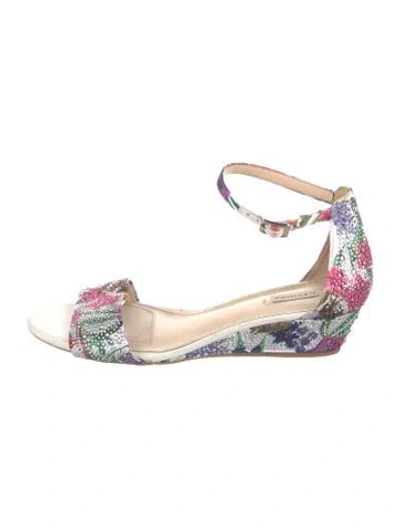 Pre-owned Alexia Maria Sequins Printed Sandals In Multi