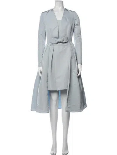 Pre-owned Alexia Maria Silk Bow Accents Dress Set In Blue