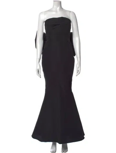 Pre-owned Alexia Maria Silk Long Dress In Black