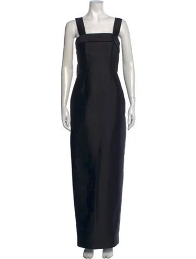Pre-owned Alexia Maria Silk Long Dress In Black