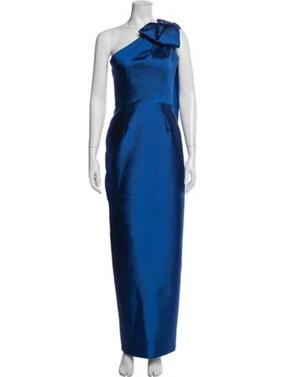 Pre-owned Alexia Maria Silk Long Dress In Blue