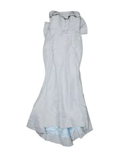 Pre-owned Alexia Maria Silk Long Dress In Blue