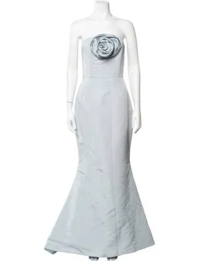 Pre-owned Alexia Maria Silk Long Dress In Blue