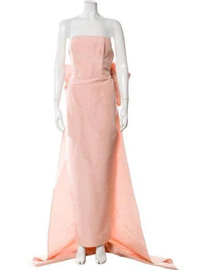 Pre-owned Alexia Maria Silk Long Dress In Pink