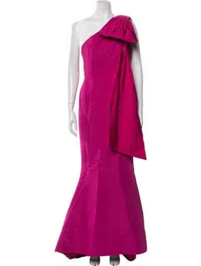Pre-owned Alexia Maria Silk Long Dress In Pink