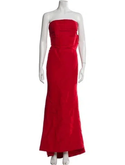Pre-owned Alexia Maria Silk Long Dress In Red