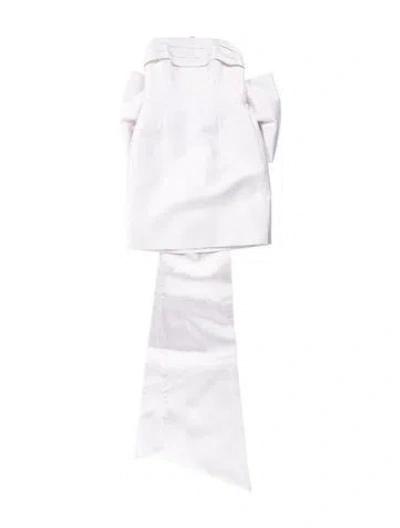 Pre-owned Alexia Maria Silk Long Dress In White