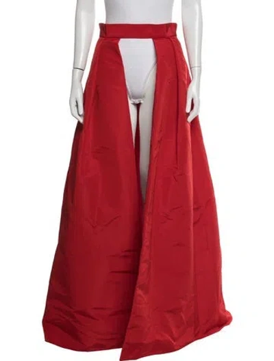 Pre-owned Alexia Maria Silk Long Skirt In Red