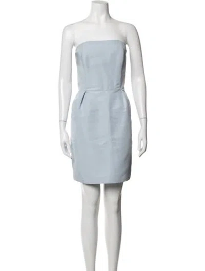 Pre-owned Alexia Maria Silk Mini Dress In Blue