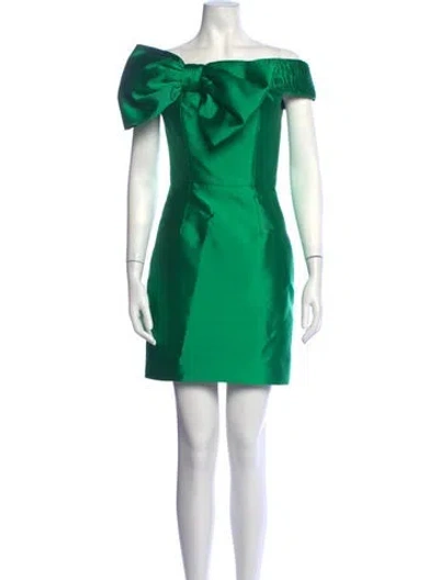 Pre-owned Alexia Maria Silk Mini Dress In Green