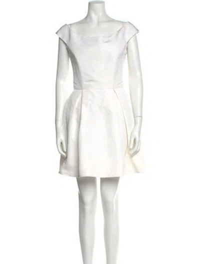 Pre-owned Alexia Maria Silk Mini Dress In White