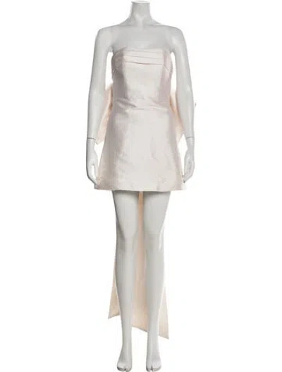 Pre-owned Alexia Maria Silk Mini Dress In White