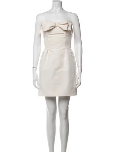 Pre-owned Alexia Maria Silk Mini Dress In White
